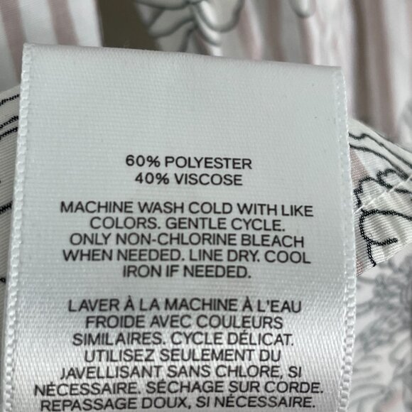 Express City Shirt Womens Small Floral Stripe Button Up Blouse Roll Tab Sleeve - Picture 4 of 8